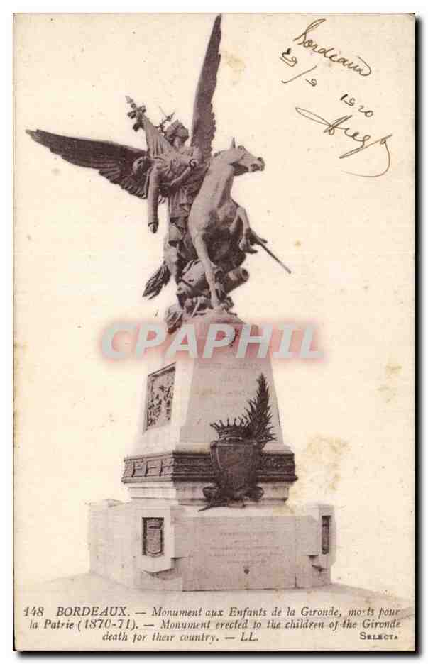Bordeaux — Monument aux Enfants de la Gironde, morts pour la Patrie (1870-71) — Selecta