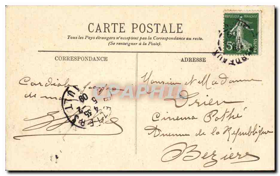 CPA Bordeaux Funerailles du cardinal Lecot Vue d'ensemble du cortege Cours du XXX Juillet — Verso