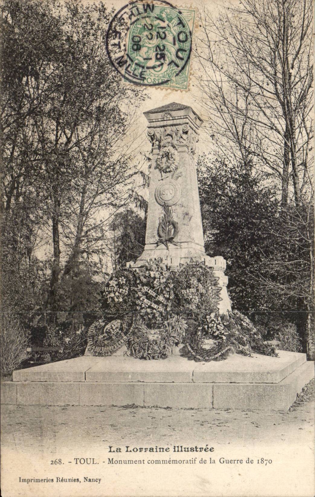 CPA Toul Monument commemoratif de la guerre de 1870