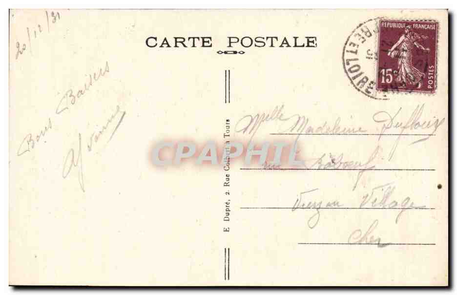 CPA Tours Le jardin des Prebendes d'Oe  — Rückseite