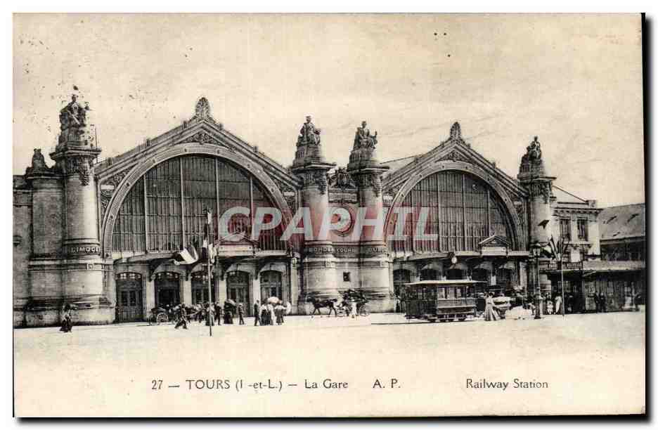 CPA Tours La gare