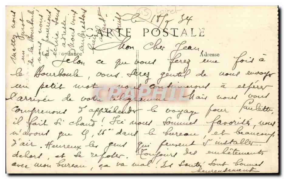 CPA Orleans Sainte Croix — Verso