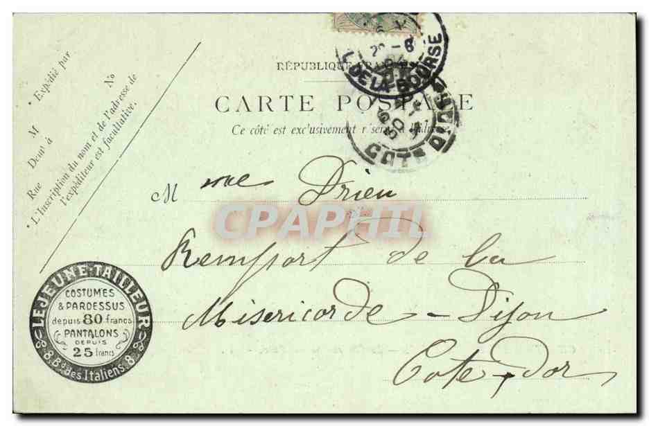 Château de Chantilly — Le Château vu du Parc — LL. — Éditeur LL. — N° 10 — Rückseite