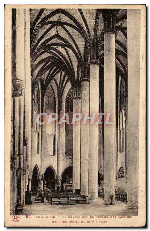 CPA Toulouse La double nef de l'eglise des Jacobins 