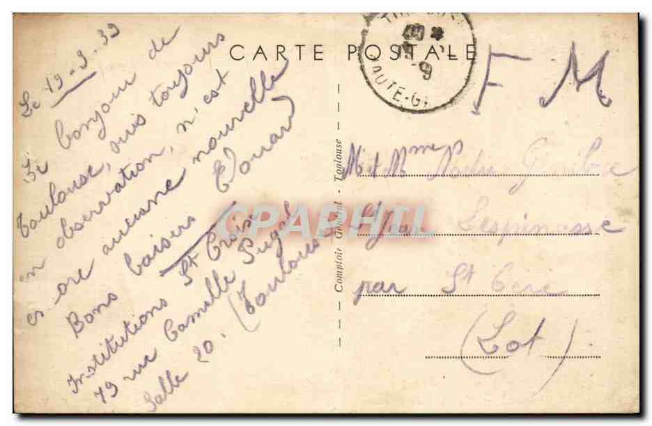 CPA Toulouse Eglise Saint Etienne — Verso