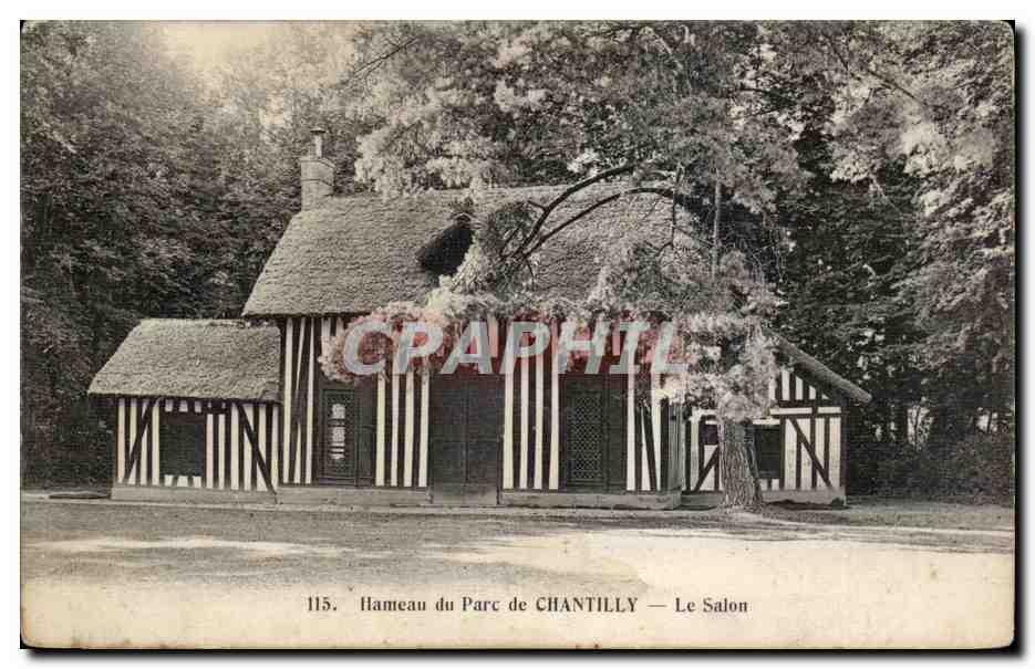 CPA Hameau du parc de Chantilly Le salon 