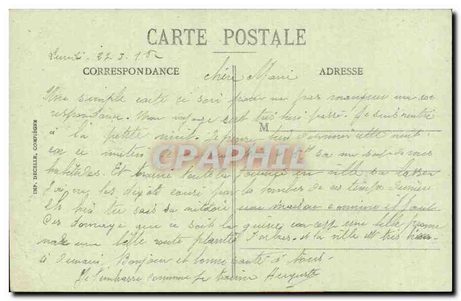 CPA Compiegne La place de l'hotel de ville — Rückseite