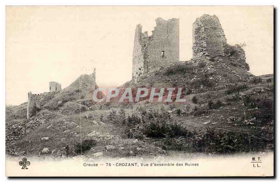 Creuse — 75 - CROZANT, Blick auf die Ruinen — M.T. I.L.