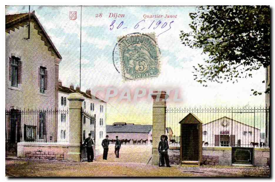 CPA Dijon Quartier Dujon Militaria 