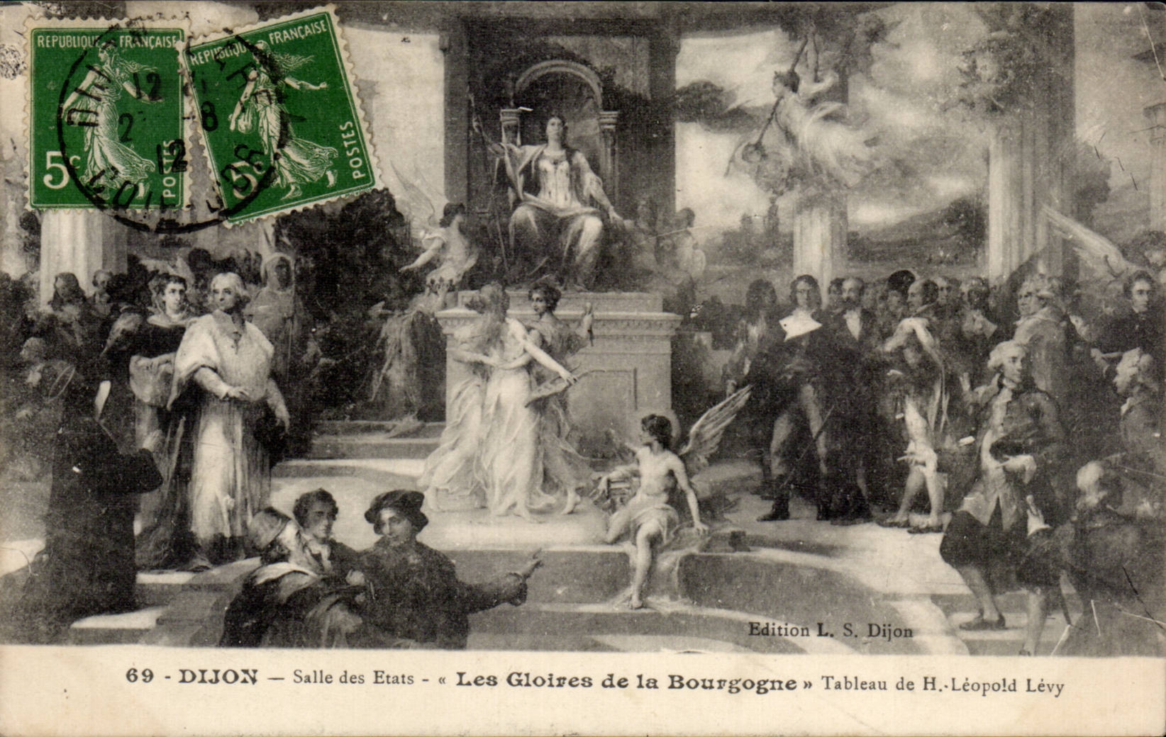 CPA Dijon Salle des Etats Les gloires de la Bourgogne Tableau de Leopold Levy