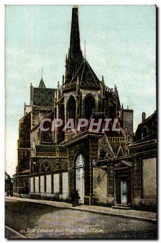 CPA Dijon Cathedrale Saint Benigne Porte de l'eveche