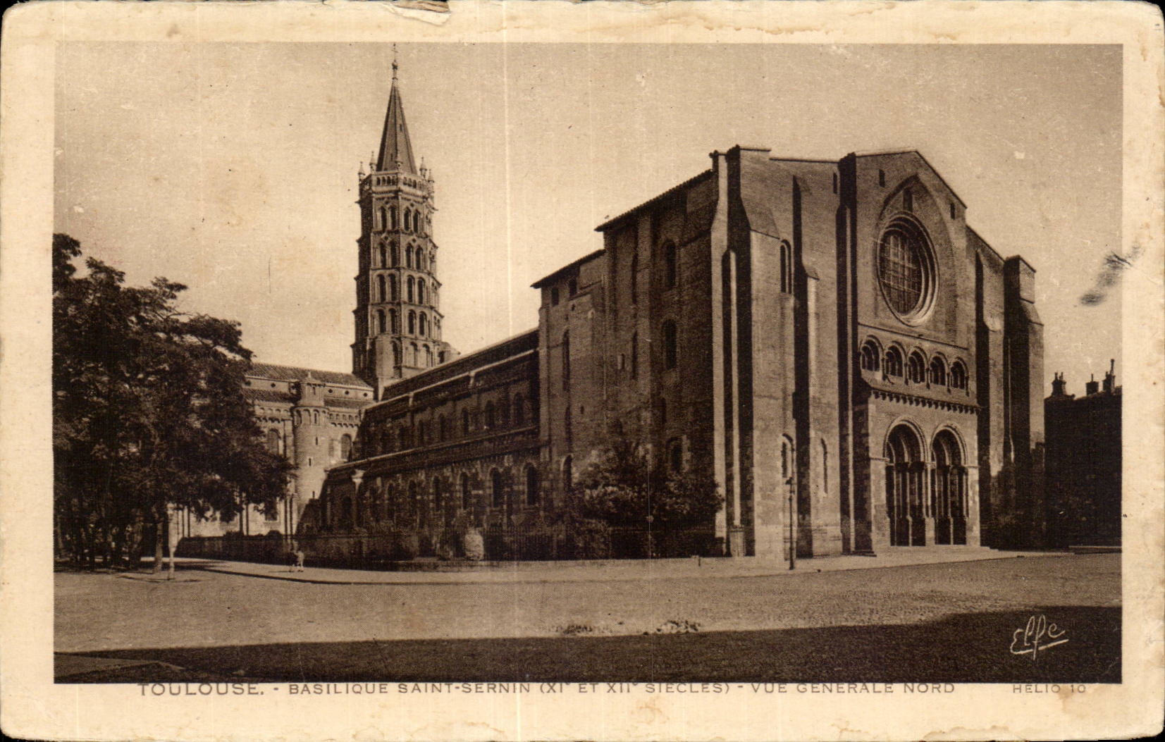 Toulouse - Basilique Saint-Sernin (XIe et XIIe siècles) - Vue générale Nord - Hélios 16