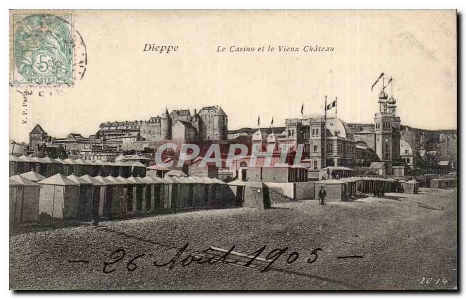 CPA Dieppe Le casino et le vieux chateau