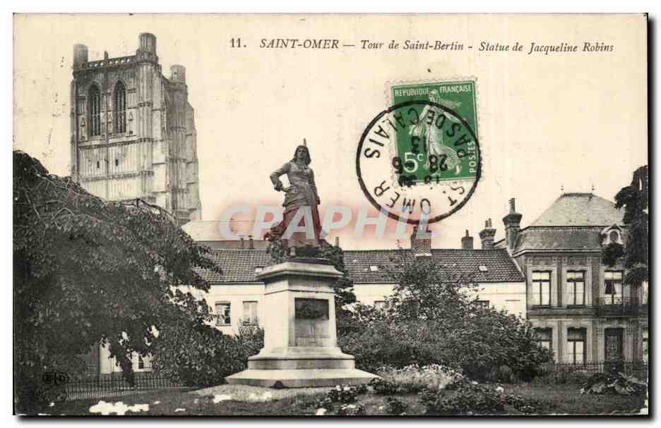 CPA Saint Omer Tour de Saint Berlin Statue de Jacqueline Robins