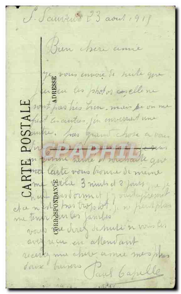 CPA Arras Fontaine Neptune  — Verso