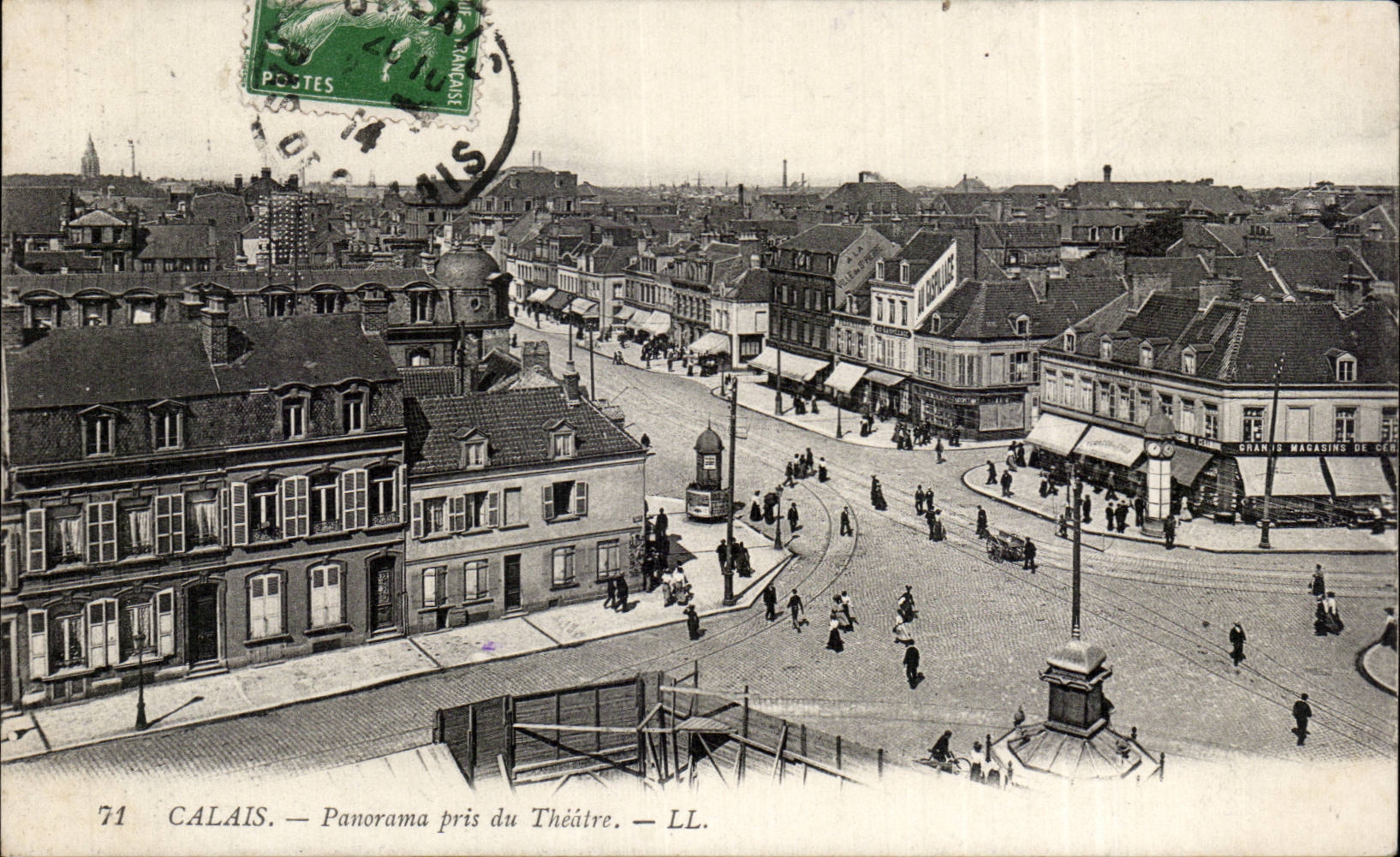 CPA Calais Panorama pris du theatre