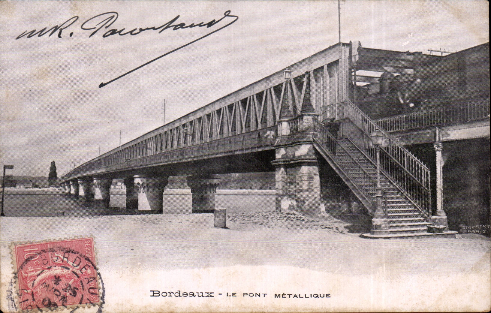 CPA Bordeaux Le pont metallique Train 
