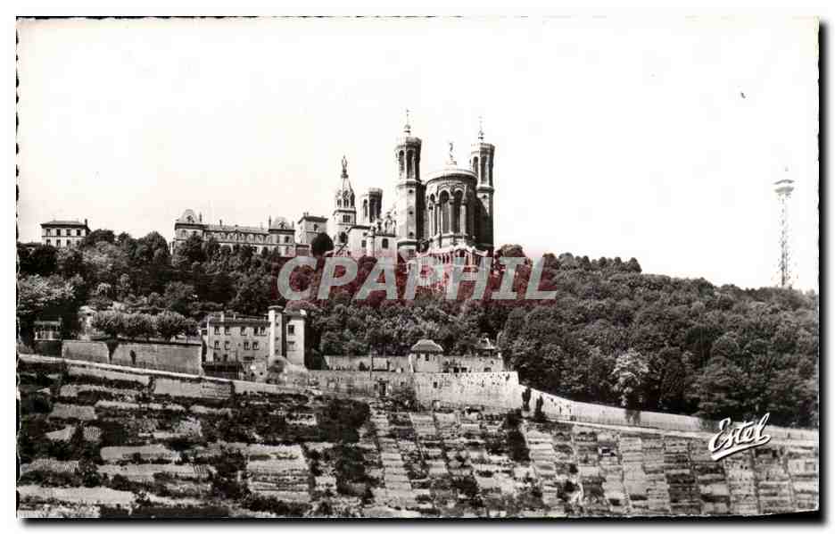 Lyon — Abside de N.-D. de Fourvière et Tour Métallique — Éditeur Éstel