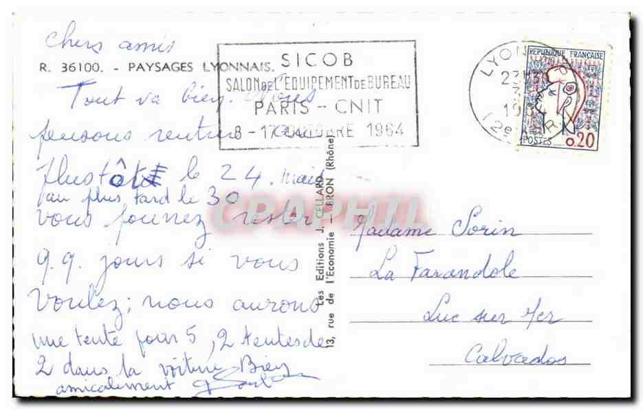 CPSM Lyon  — Verso