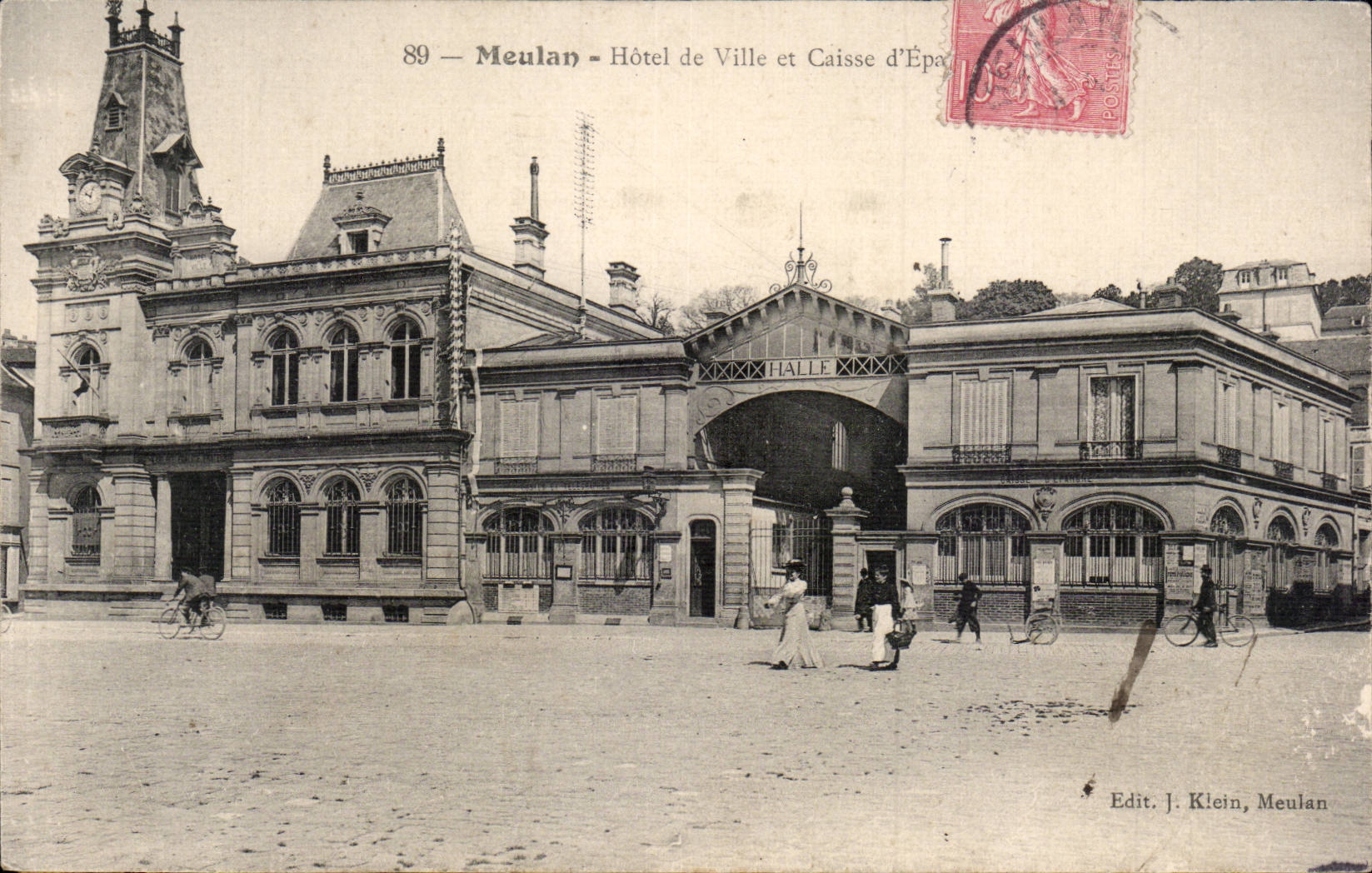 CPA Meulan Hotel de ville et Caisse d Epargne