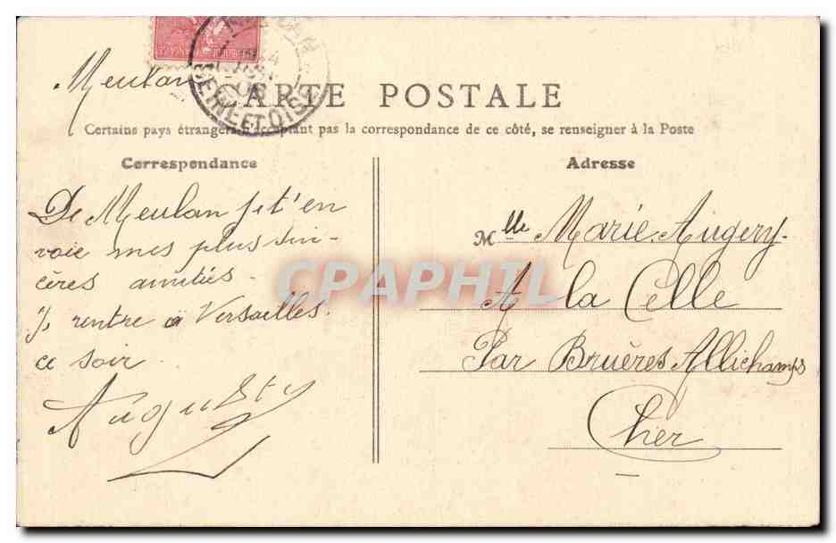 CPA Meulan Hotel de ville et Caisse d Epargne — Back