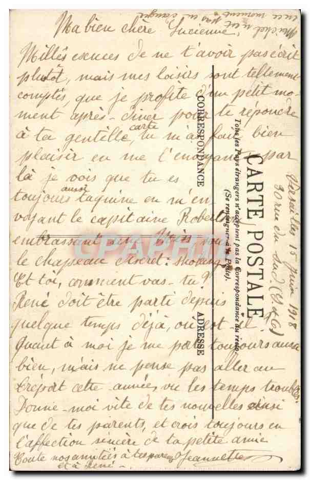 Versailles — Vase des Faunes — L.L. n° 452 — Back