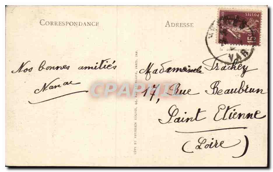CPA Hyeres Avenue Beauregard et grand hotel des Palmiers — Rückseite