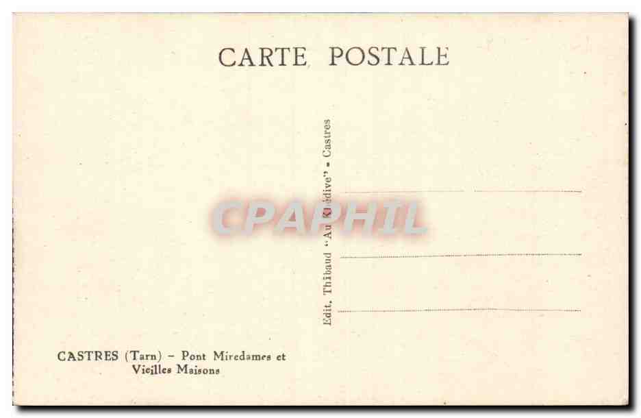 CPA Castres Pont Miredameset vieilles maisons — Rückseite