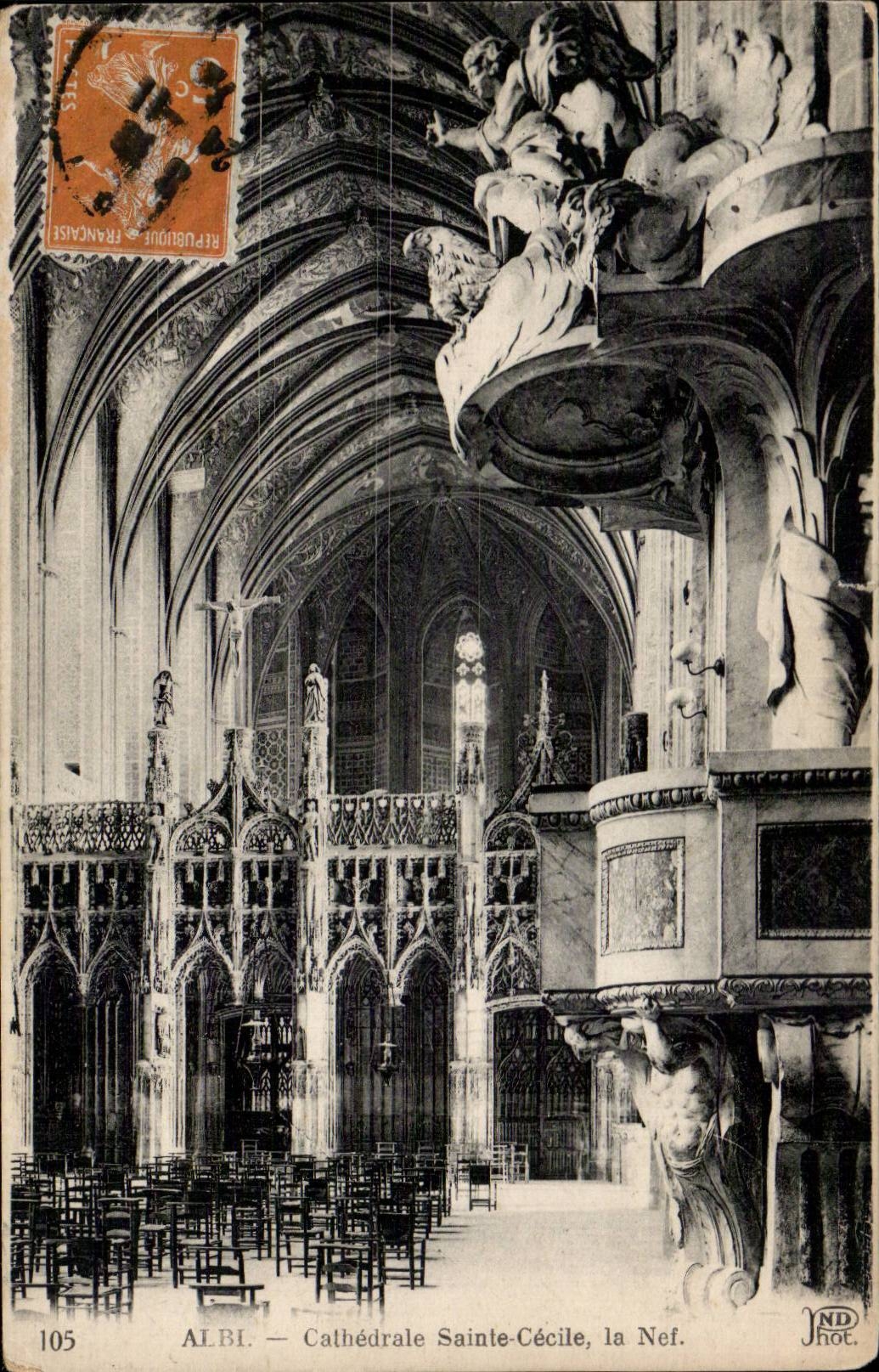 CPA Albi La cathedrale Sainte Cecile La nef