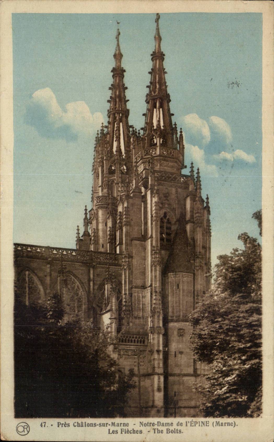 CPA Pres Chalons sur Marne Notre Dame de l Epine Les fleches