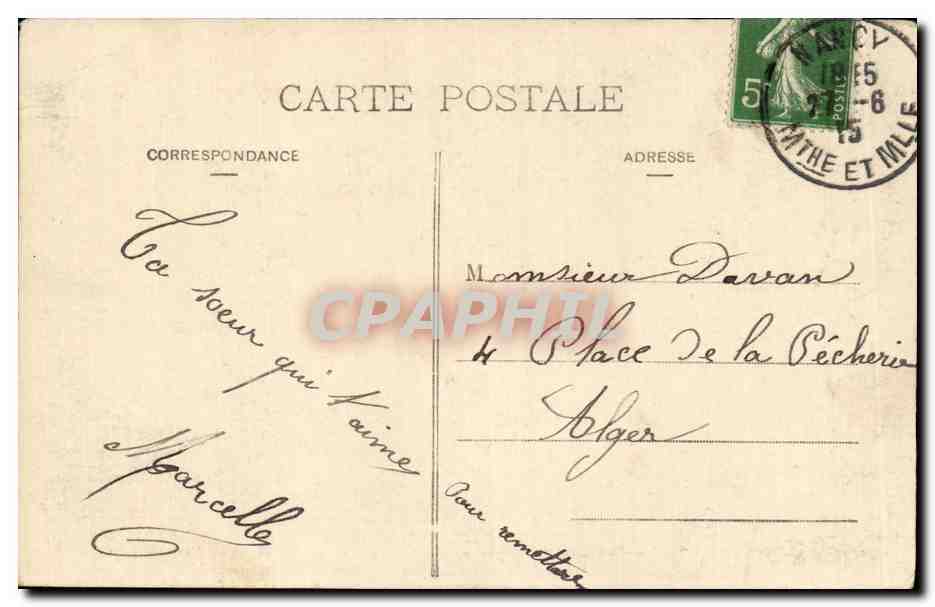 CPA Nancy La fontaine de Neptune par Guibal et grille de Jean Lamour  — Verso