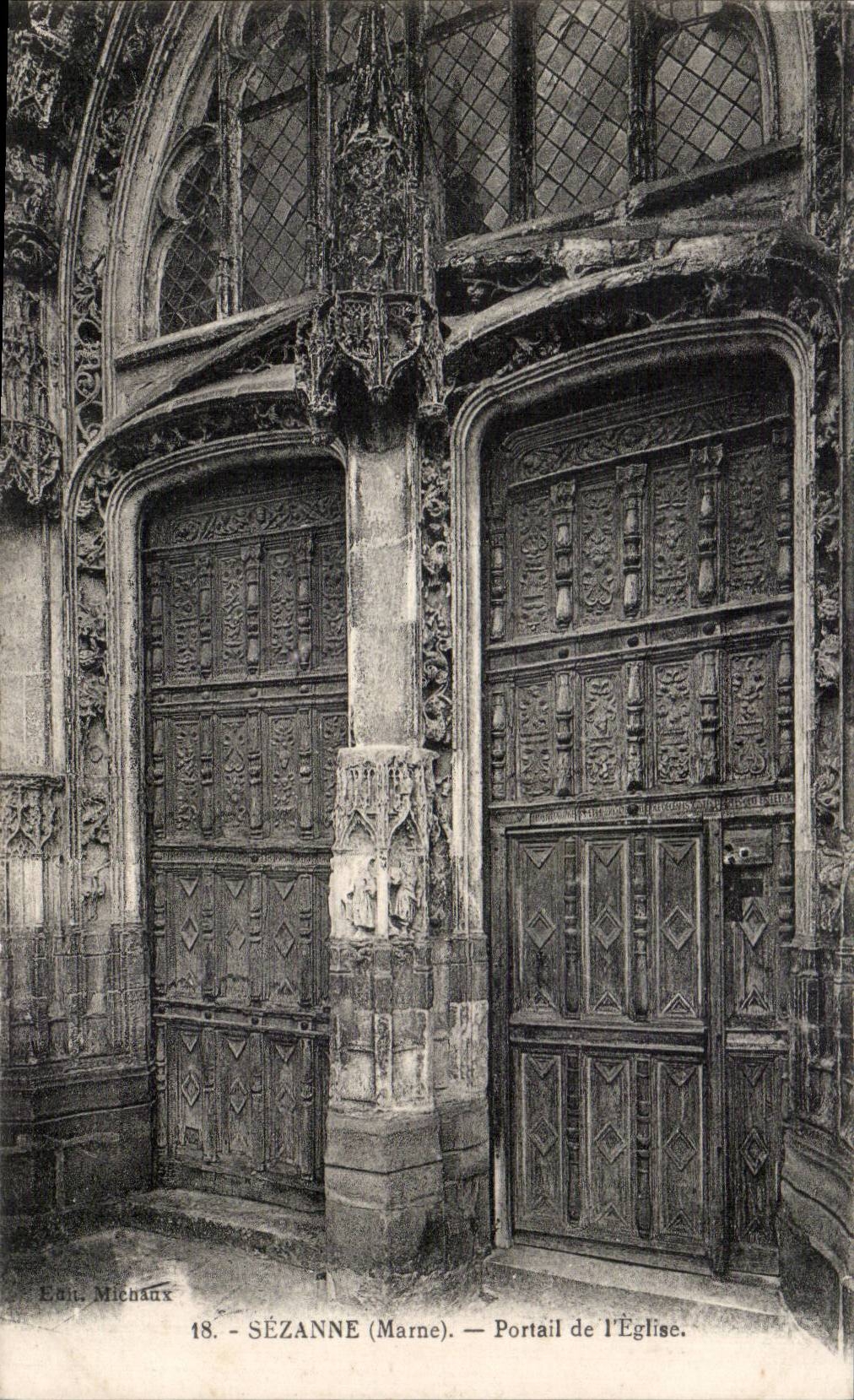 CPA Sezanne Portail de l eglise