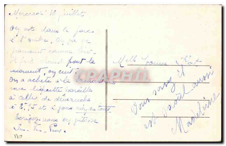 CPA Nancy Fontaine d Amphitrite et cafe Glacier — Verso