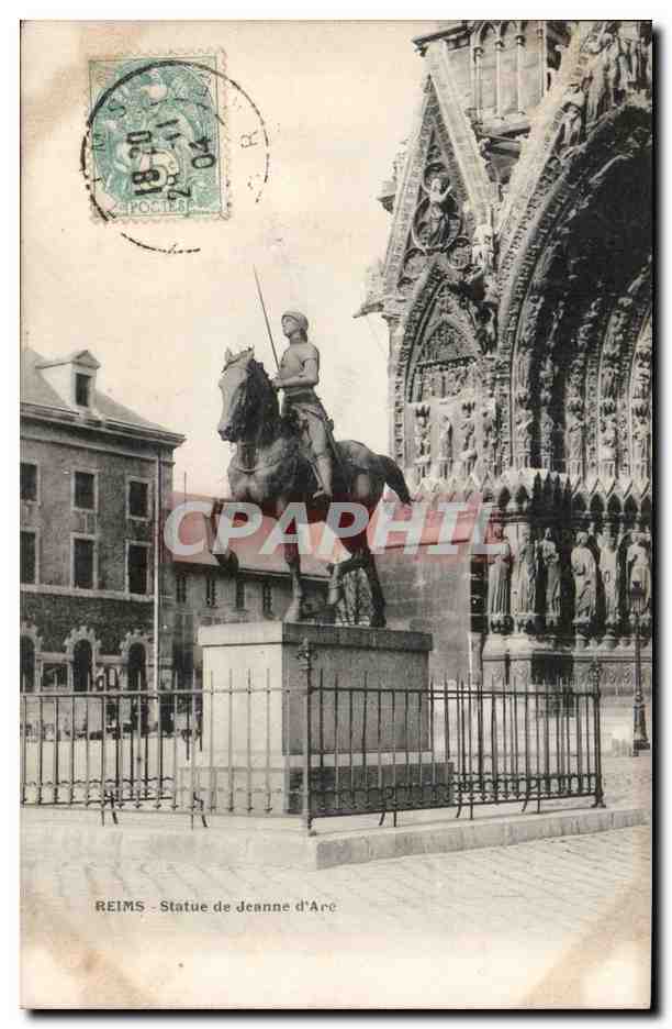 CPA Reims Statue de Jeanne d arc