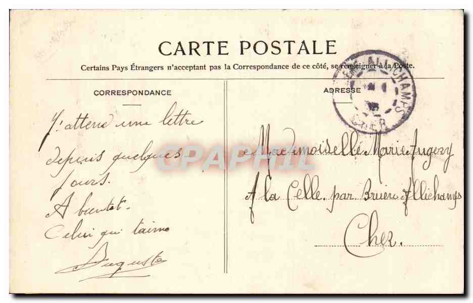 Versailles — Bassin de Latone et Tapis-Vert — éditeur n°409 — Verso