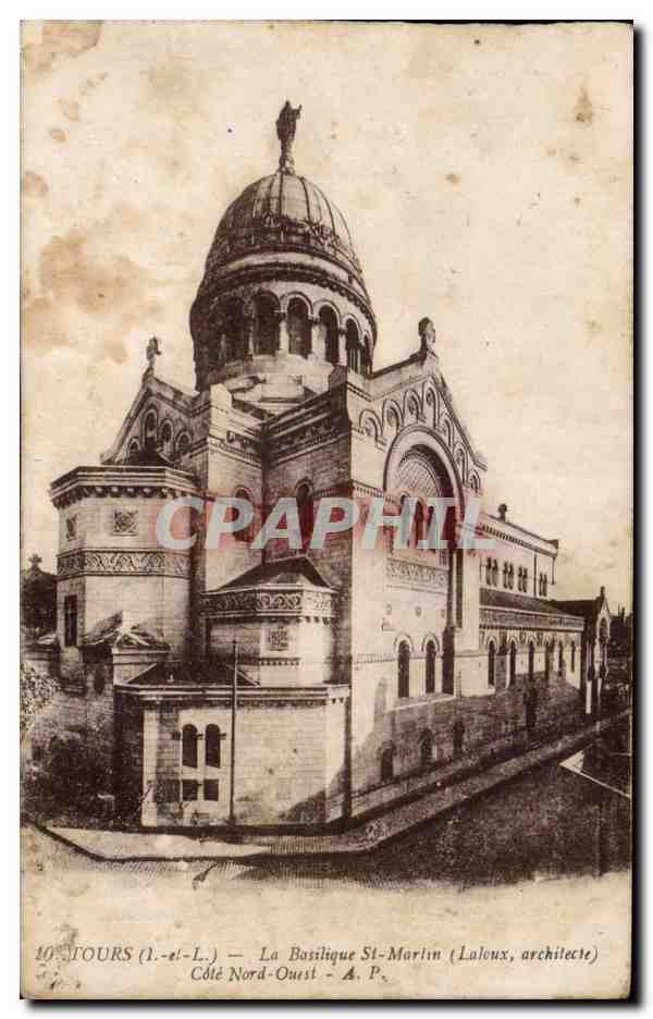 CPA Tours La basilique St martin Cote Nord Ouest