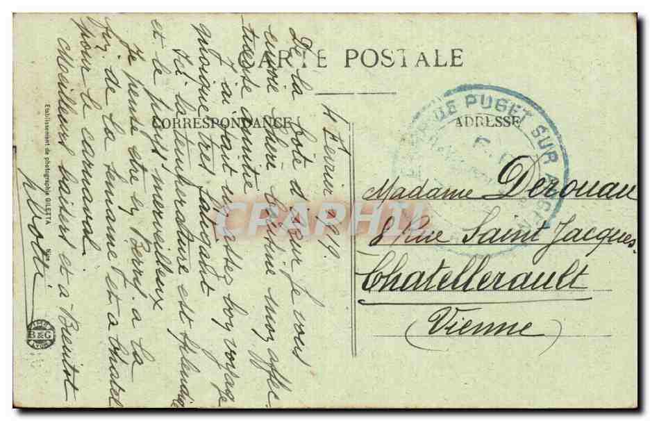 Saint-Raphaël — La Plage, Bains de Mer, Boulevard Félix-Martin — Édition Gilèta, n° 1610 — Rückseite