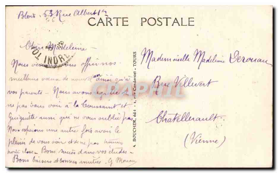 CPA Tours La tour Charlemagne effondree le 26 mars 1928 — Rückseite