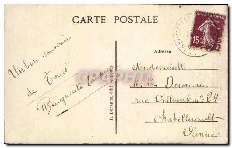 CPA Tours Cathedrale Saint Gatien  — Rückseite