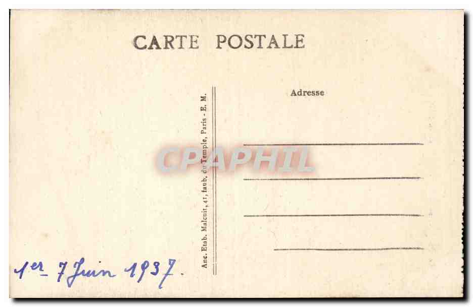 CPA Vincennes le donjon vu de la galerie de la chapelle — Rückseite