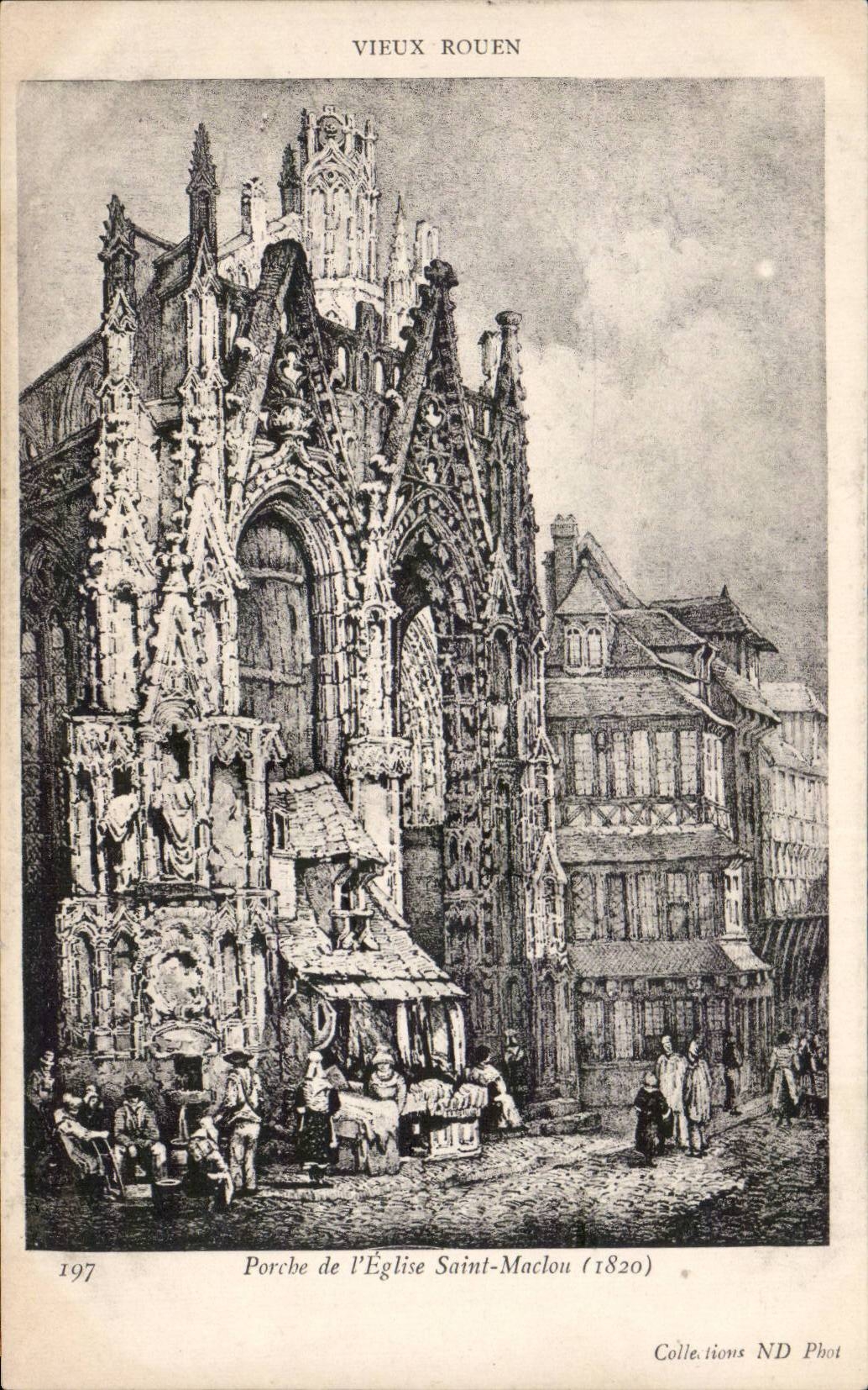 CPA Rouen Porche de l eglise Saint Maclou (1820)