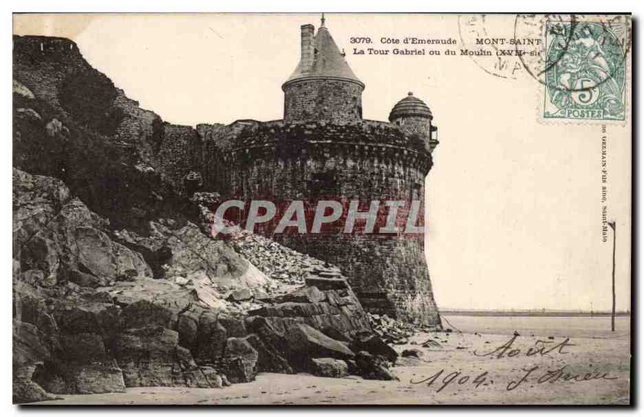 Mont-Saint-Michel — La Tour Gabriel ou du Moulin (XVIIe siècle) — Côte d’Emeraude, éditeur inconnu, n° 3079