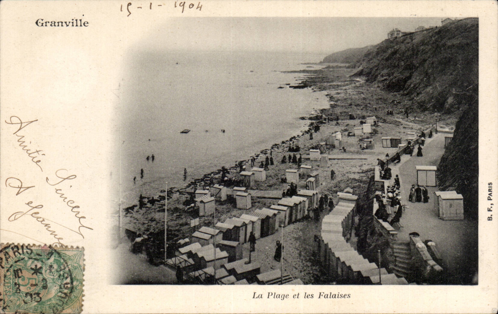 Granville — La Plage et les Falaises — B.F. PARIS