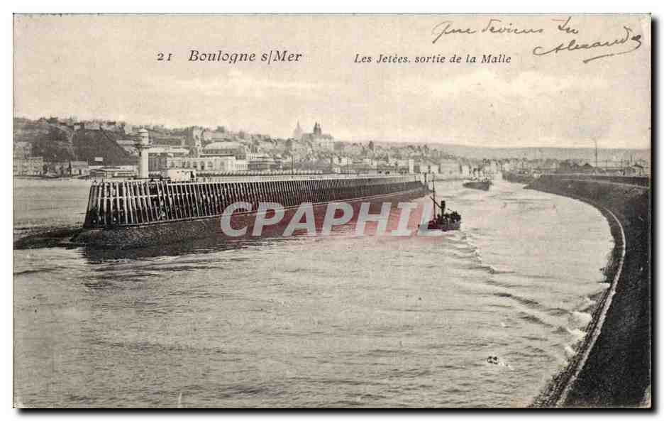 Boulogne-sur-Mer — Die Molen, Ausgang der Malle — Verlag J. Treviès & Cie, Nr. 21