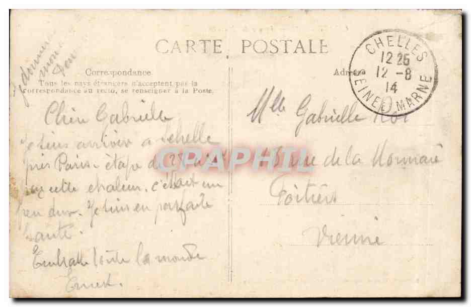 CPA Charenton Avenue de Gravelle — Back