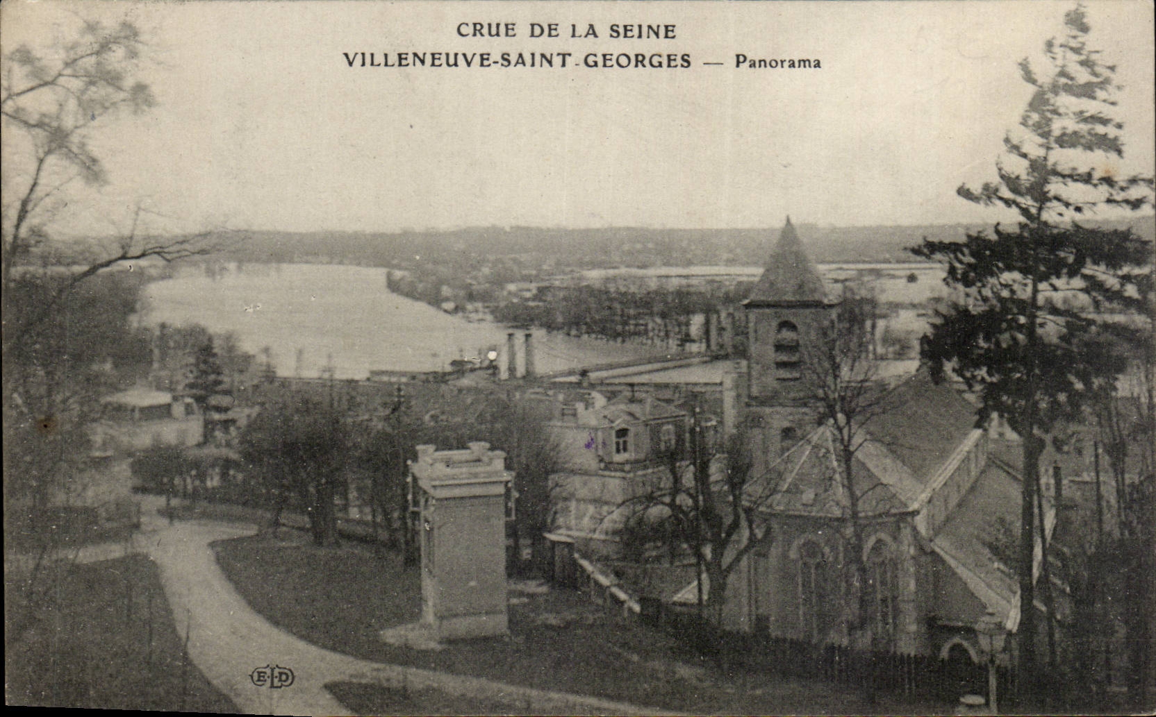 Crue de la Seine — Villeneuve-Saint-Georges — Panorama — Édition E.D.