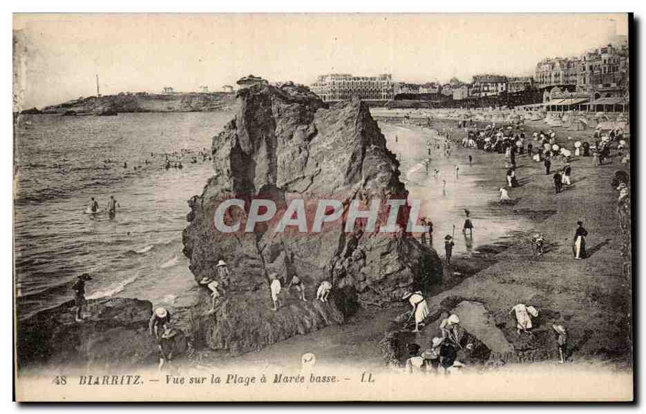CPA Biarritz Vue sur la plage a maree basse