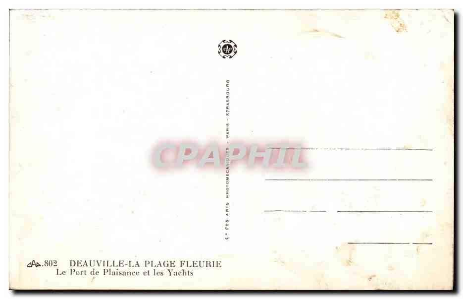 CPA Deauville la plage fleurie Le port de plaisance et les yachts — Verso