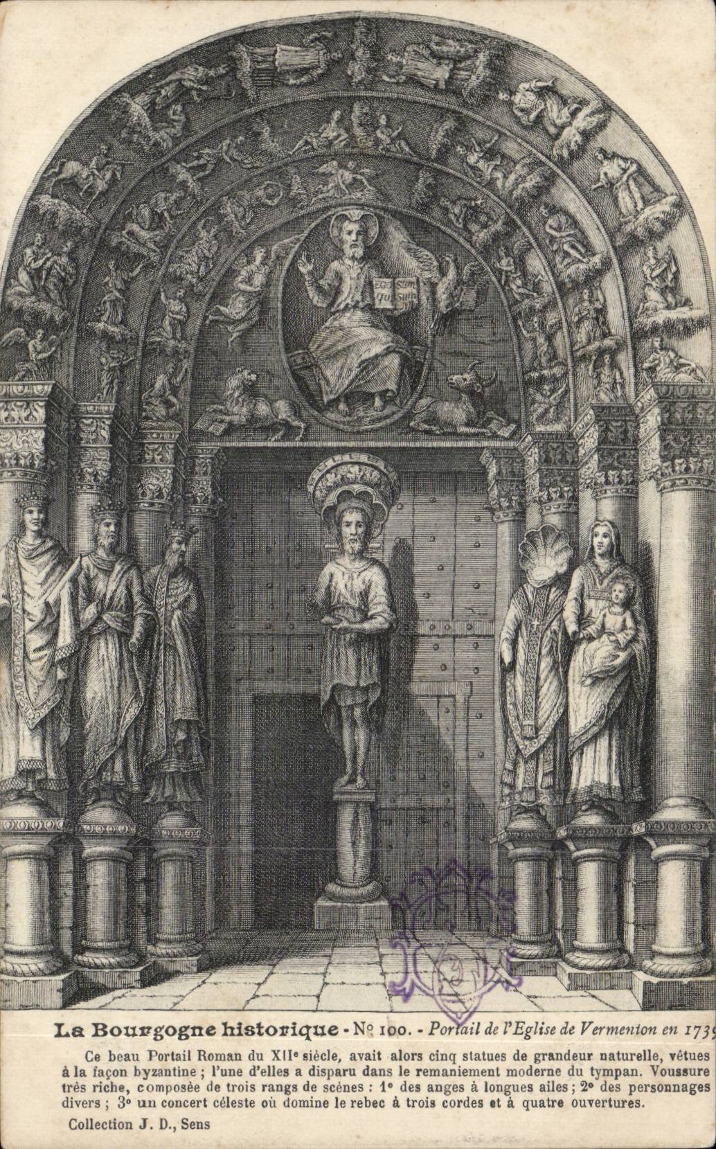 CPA Bourgogne Portail de l eglise de Vermenton en 1739