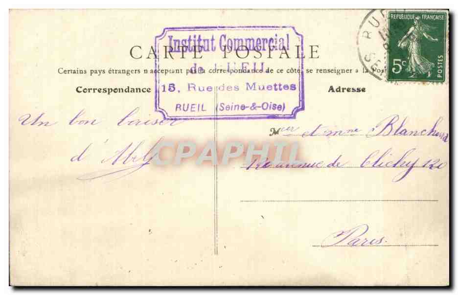CPA Paris Opera comique  — Rückseite